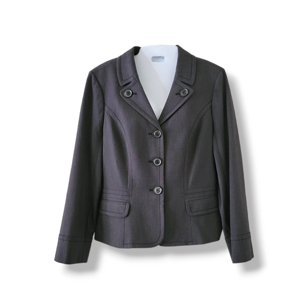 LOFT | Ann Taylor | NWOT Cute Chic Charcoal Gray Tailored Jacket (SIZE 12P)